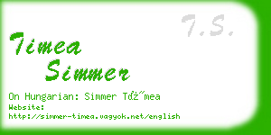 timea simmer business card